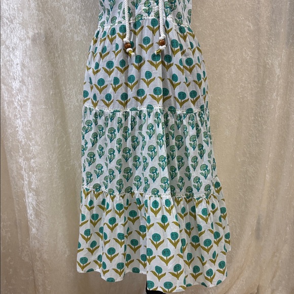 Chelsea & Theodore Split-Neck Tiered Midi Dress sz2X - Picture 4 of 14